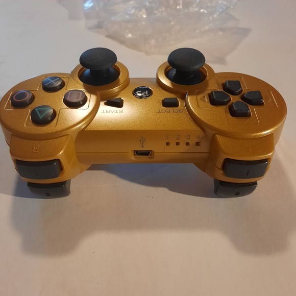 Wireless Controller Double Vibration Gamepad Joysticks for Playstation 3 - Gold - Picture 3 of 9